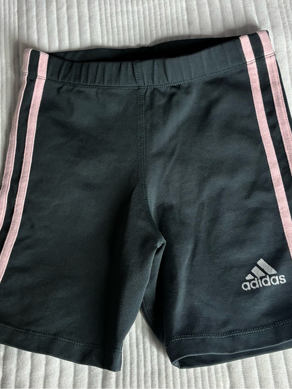 adidas Black Bike Shorts with Pink Side Stripes
